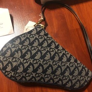 Dior saddle bag logo jean authentic antique BN!